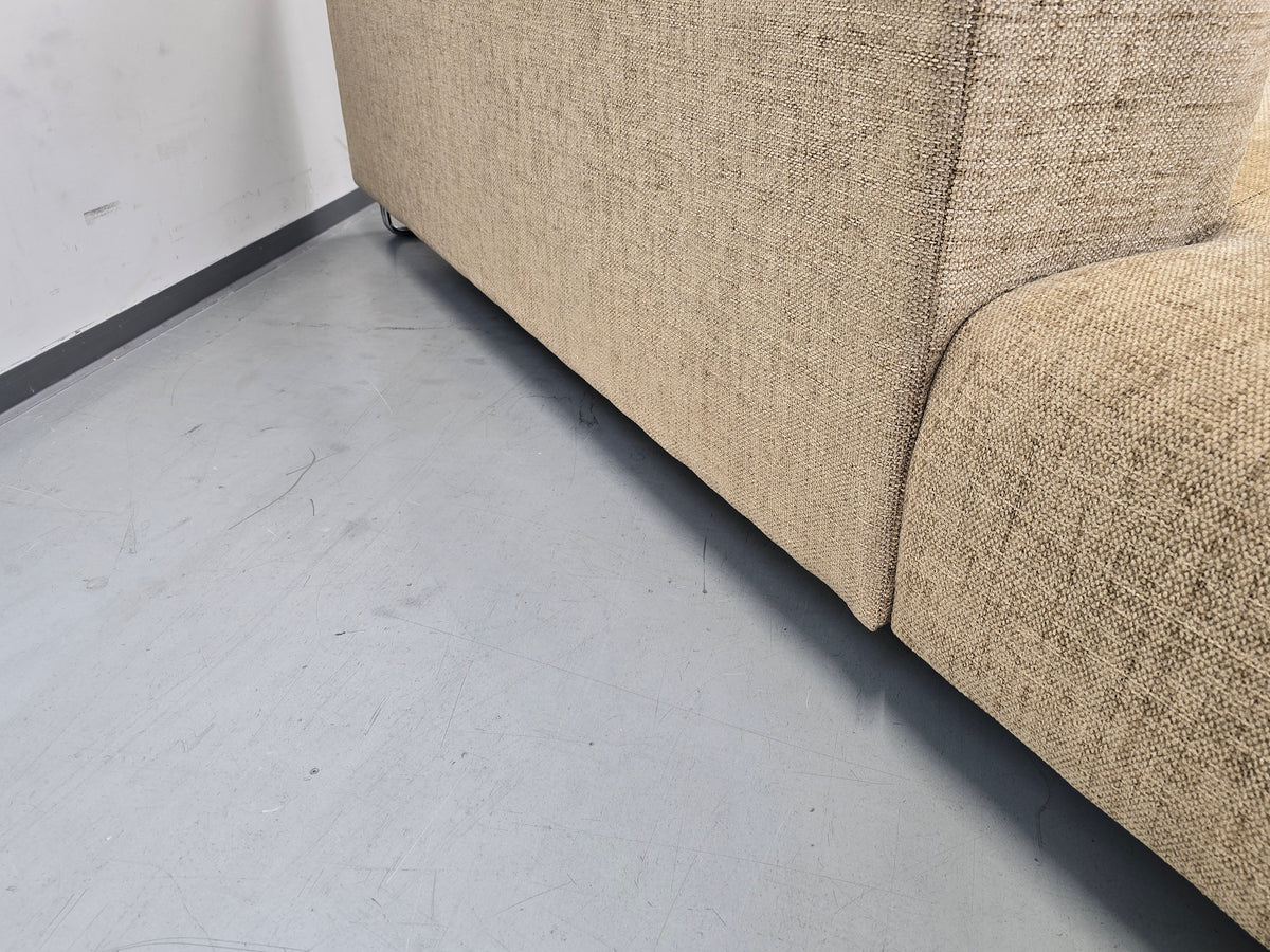 VINTAGE ECKSOFA sofa Couch Wohnlandschaft Beige Beige Sand Polster