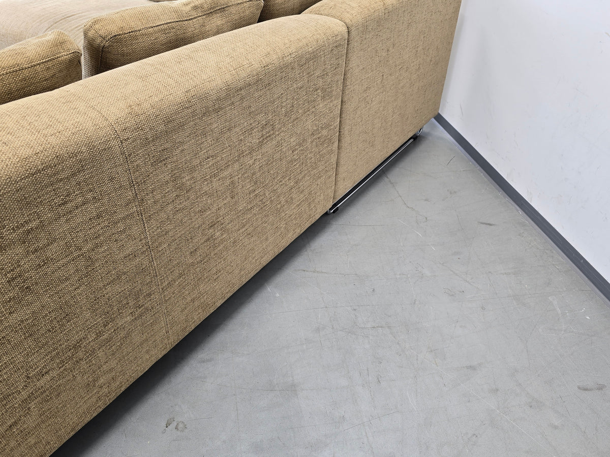 VINTAGE ECKSOFA sofa Couch Wohnlandschaft Beige Beige Sand Polster