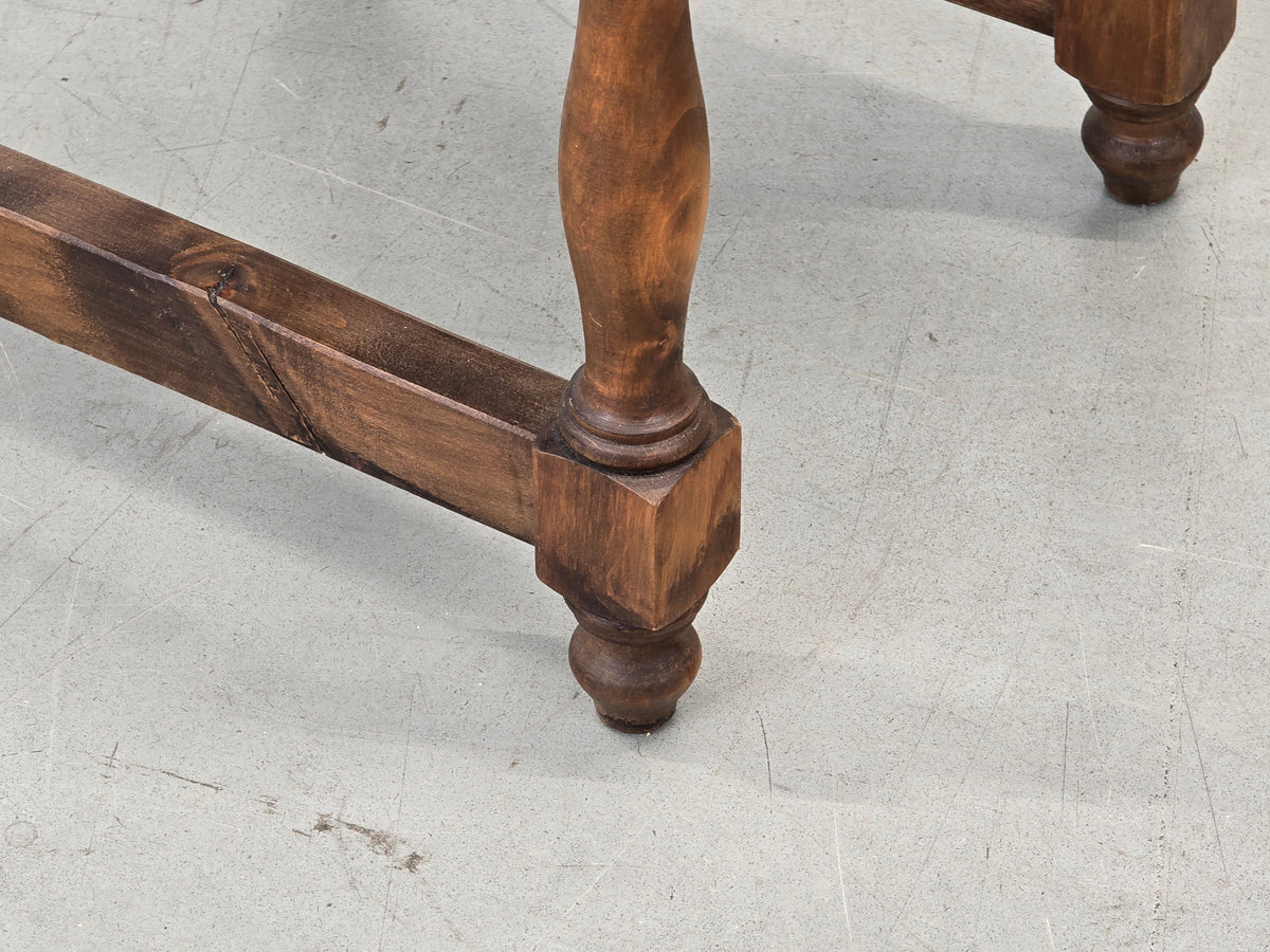 HOCKER BEISTELLTISCH Vintage Brutalist Holz Rustikal Massiv