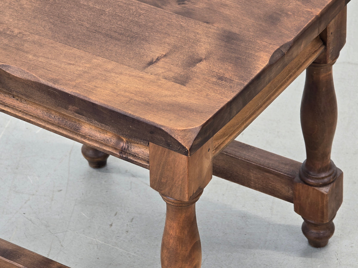 HOCKER BEISTELLTISCH Vintage Brutalist Holz Rustikal Massiv