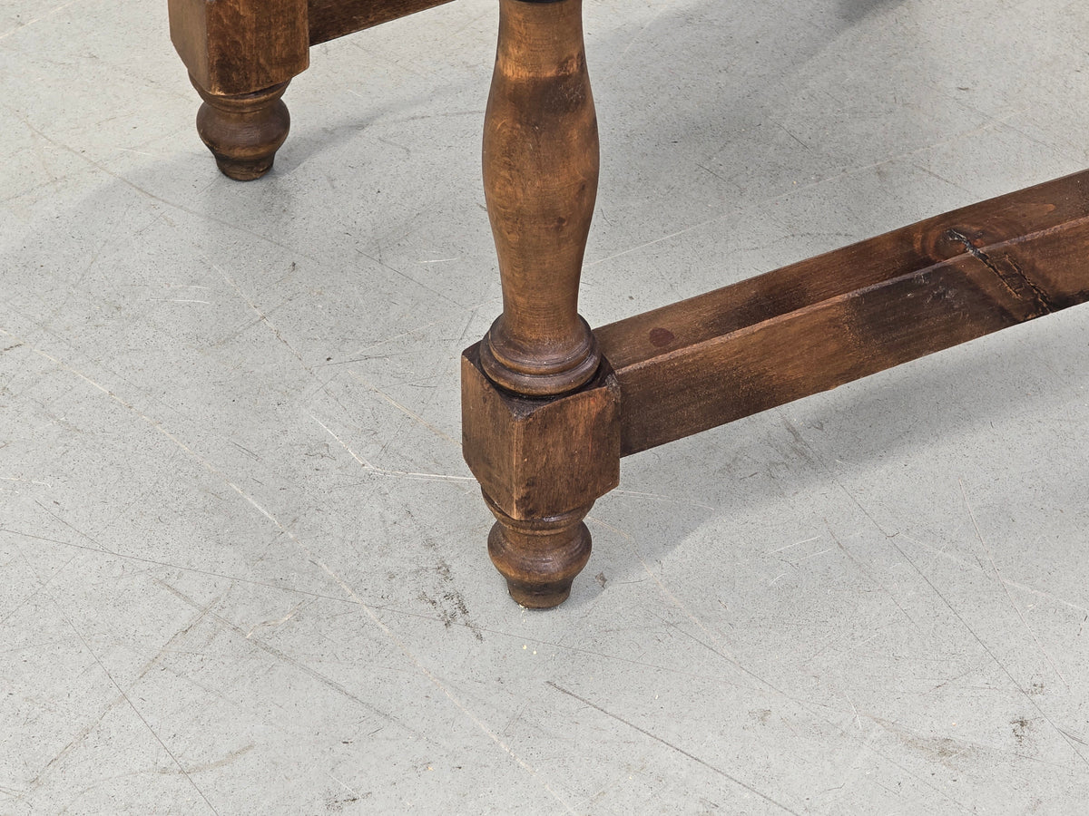 HOCKER BEISTELLTISCH Vintage Brutalist Holz Rustikal Massiv