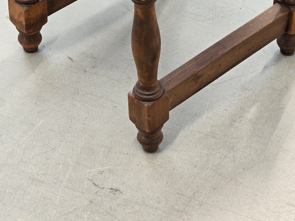 HOCKER BEISTELLTISCH Vintage Brutalist Holz Rustikal Massiv
