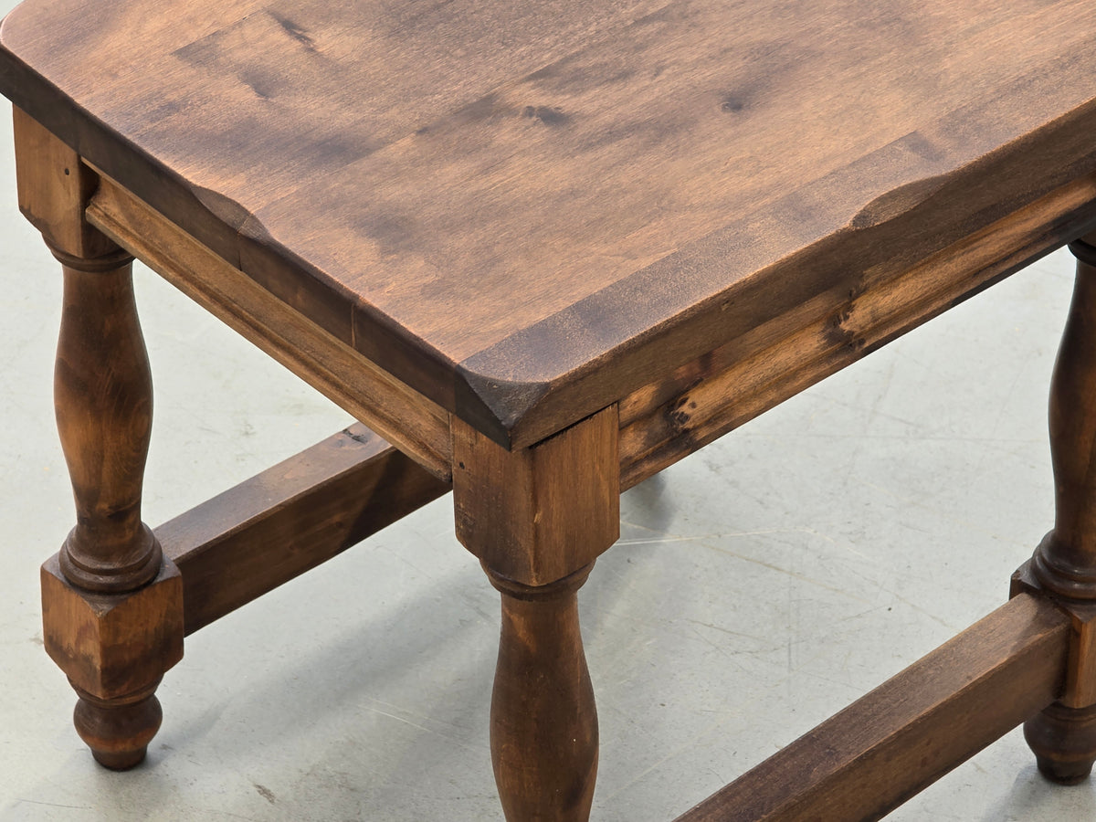 HOCKER BEISTELLTISCH Vintage Brutalist Holz Rustikal Massiv