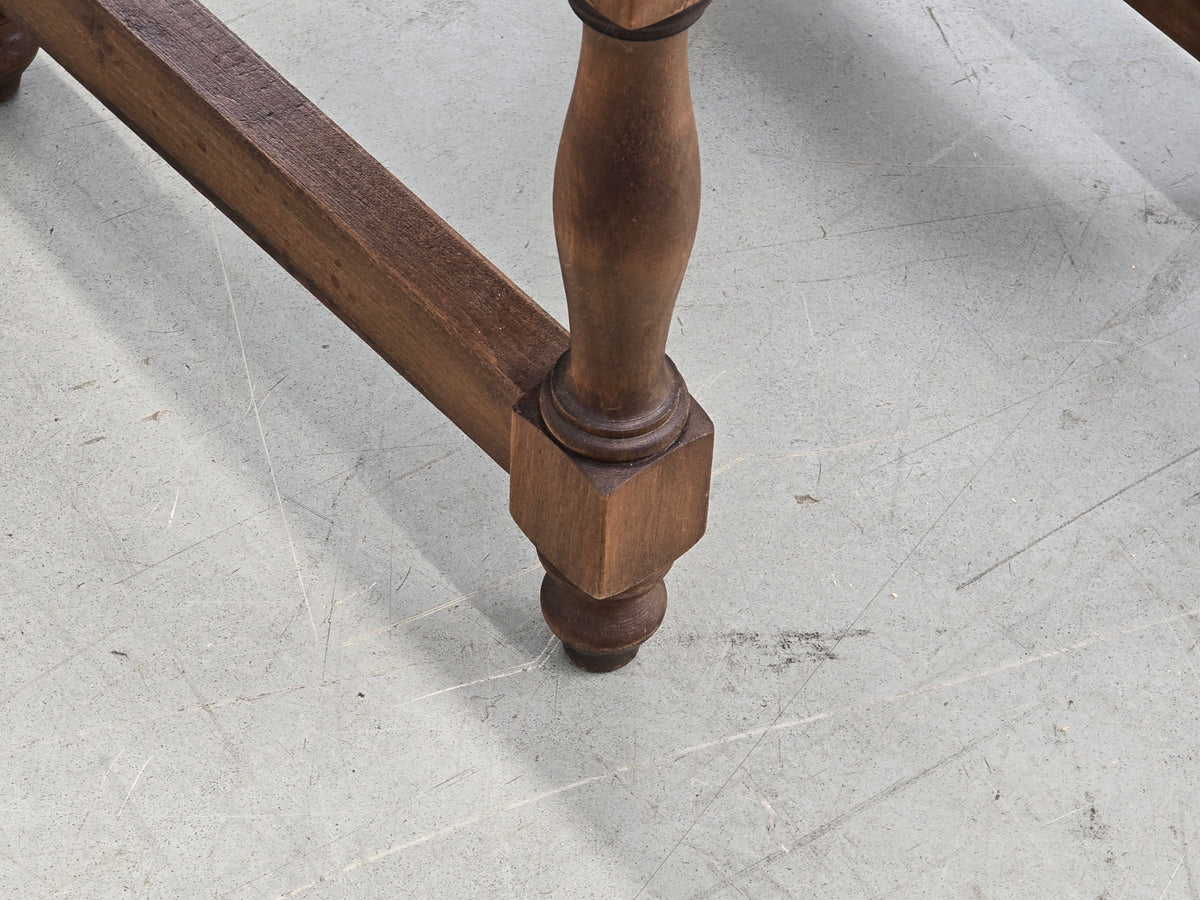 HOCKER BEISTELLTISCH Vintage Brutalist Holz Rustikal Massiv