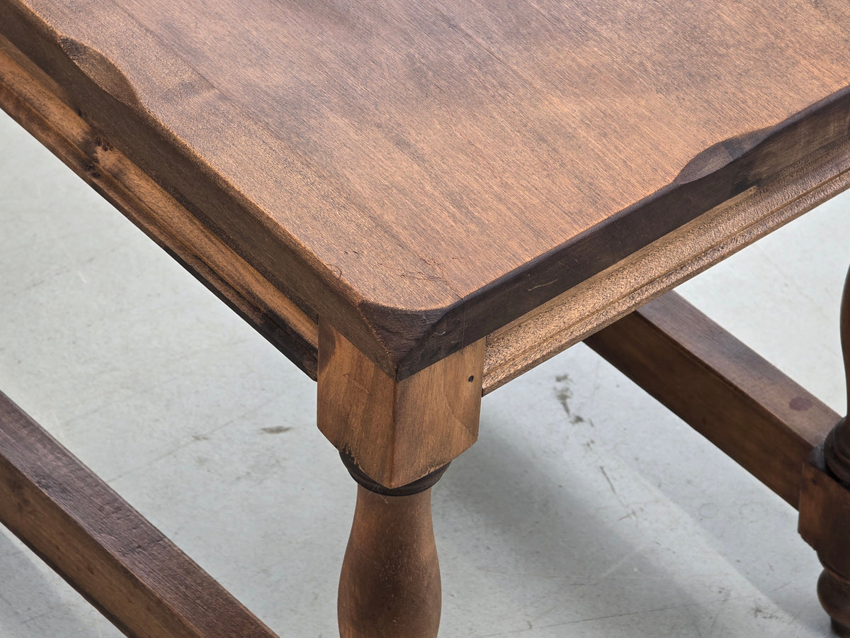 HOCKER BEISTELLTISCH Vintage Brutalist Holz Rustikal Massiv