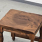 HOCKER BEISTELLTISCH Vintage Brutalist Holz Rustikal Massiv