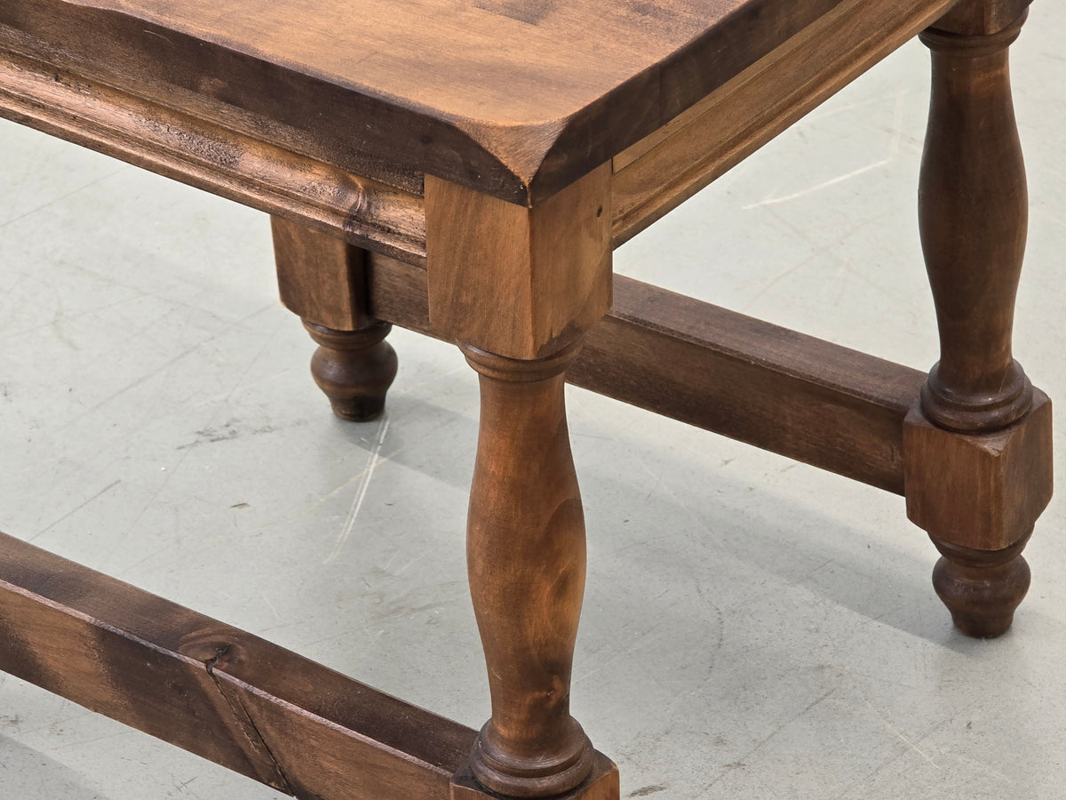 HOCKER BEISTELLTISCH Vintage Brutalist Holz Rustikal Massiv