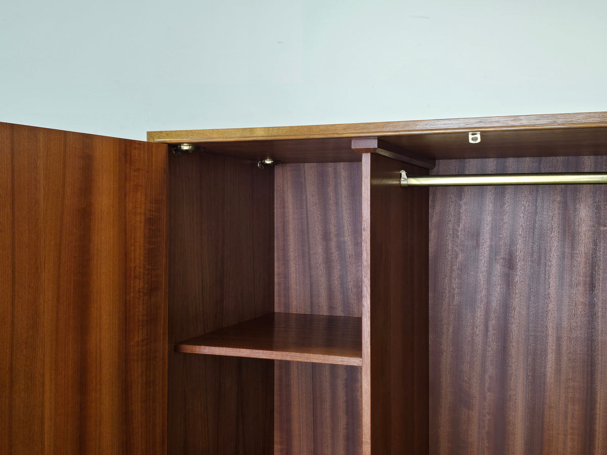 VINTAGE KLEIDERSCHRANK Nussbaum Vintage Holz Schrank Mid Century 1960er