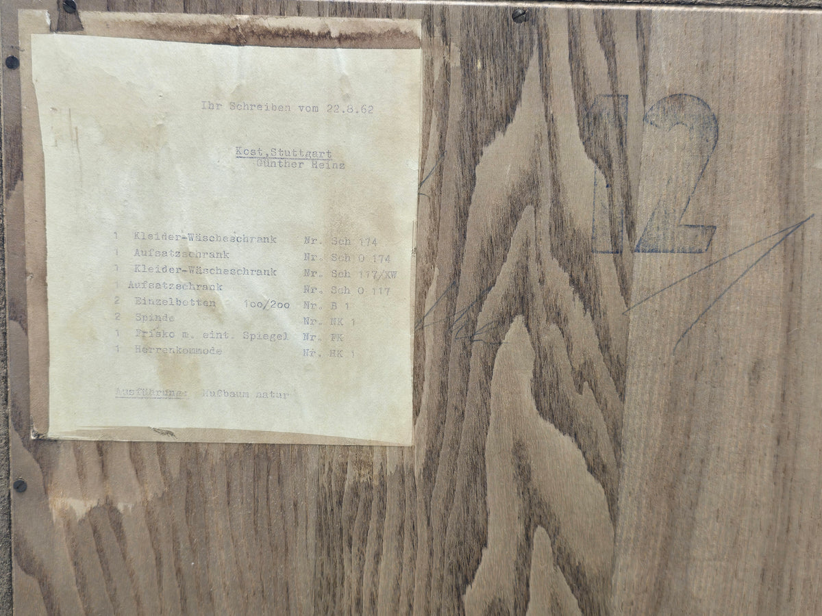 VINTAGE KLEIDERSCHRANK Nussbaum Vintage Holz Schrank Mid Century 1960er