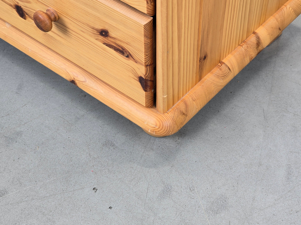 VOLLHOLZ KOMMODE Vintage Kiefer Holz Sideboard Schubladen Schuh