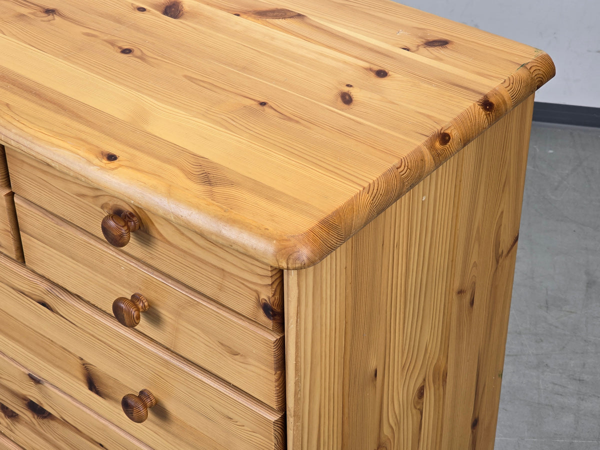 VOLLHOLZ KOMMODE Vintage Kiefer Holz Sideboard Schubladen Schuh