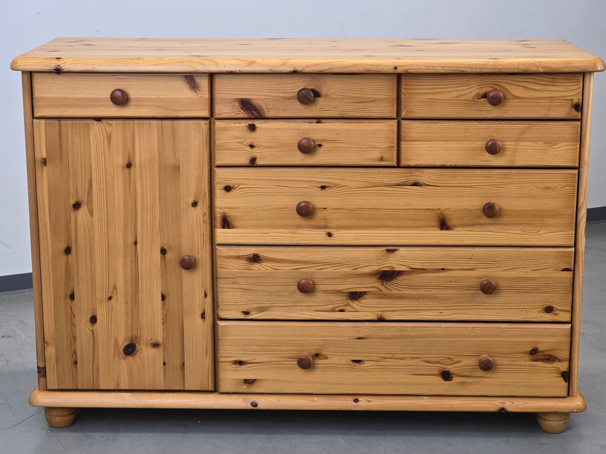 VOLLHOLZ KOMMODE Vintage Kiefer Holz Sideboard Schubladen Schuh