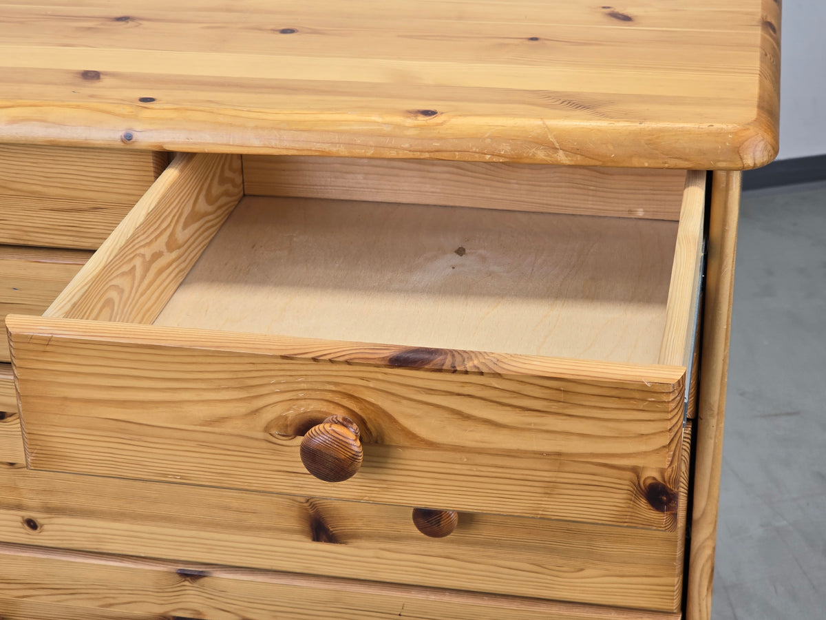 VOLLHOLZ KOMMODE Vintage Kiefer Holz Sideboard Schubladen Schuh