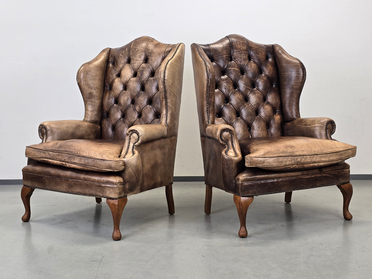 VINTAGE CHESTERFIELD SESSEL Antik Leder Tv Kaminzimmer Sessel