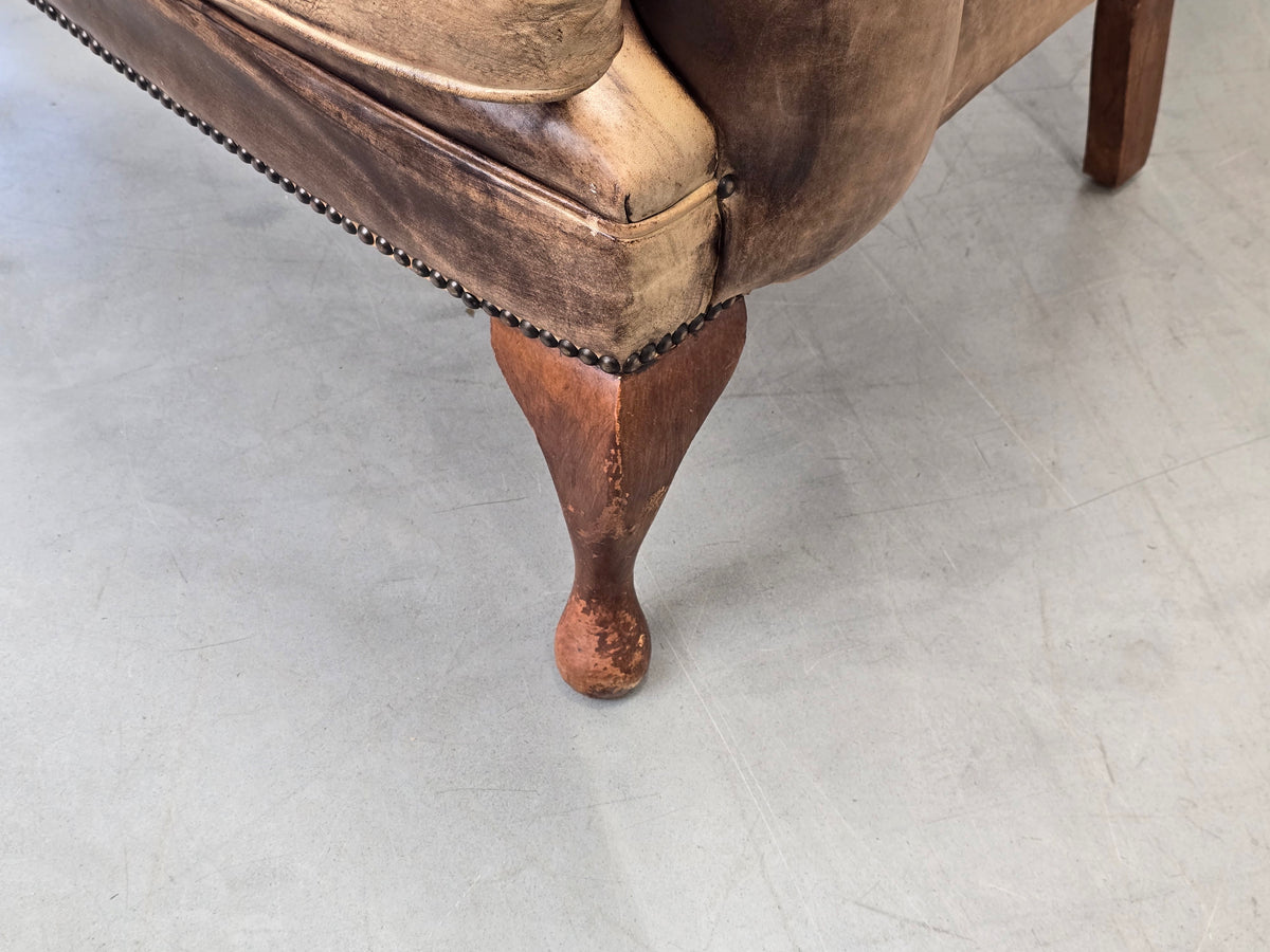 VINTAGE CHESTERFIELD SESSEL Antik Leder Tv Kaminzimmer Sessel
