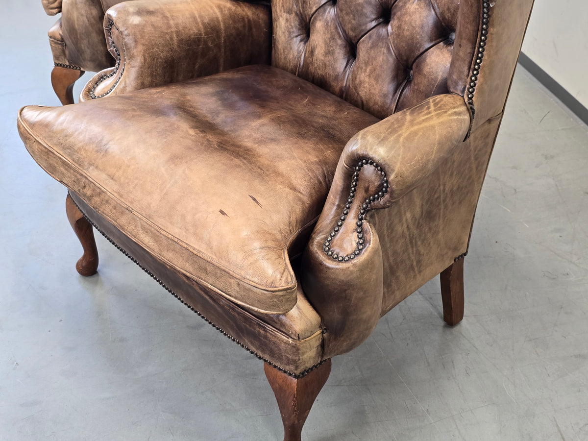 VINTAGE CHESTERFIELD SESSEL Antik Leder Tv Kaminzimmer Sessel