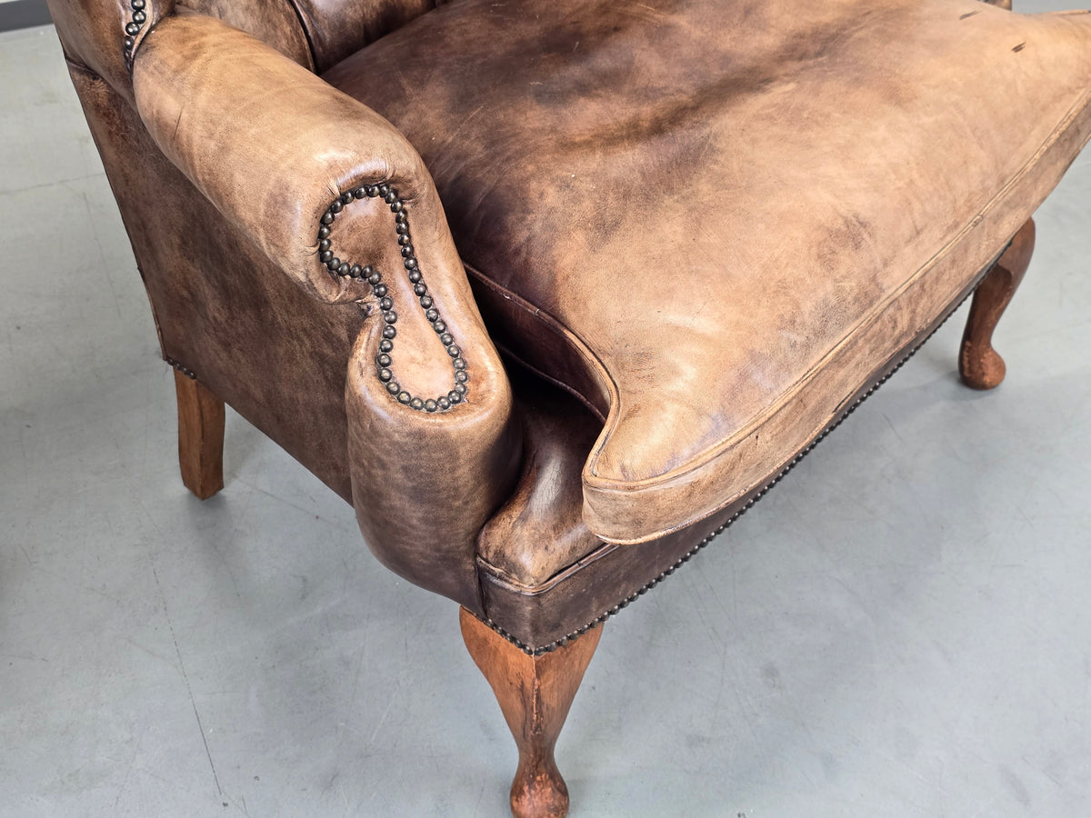 VINTAGE CHESTERFIELD SESSEL Antik Leder Tv Kaminzimmer Sessel