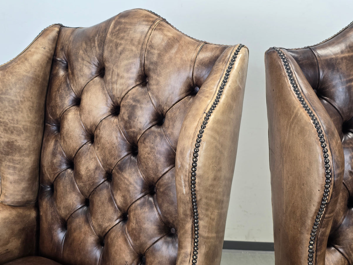 VINTAGE CHESTERFIELD SESSEL Antik Leder Tv Kaminzimmer Sessel