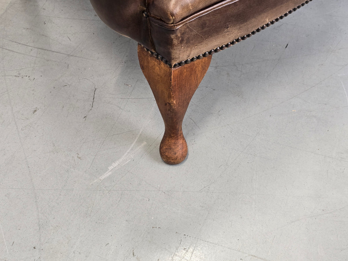 VINTAGE CHESTERFIELD SESSEL Antik Leder Tv Kaminzimmer Sessel