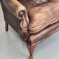 VINTAGE CHESTERFIELD SESSEL Antik Leder Tv Kaminzimmer Sessel