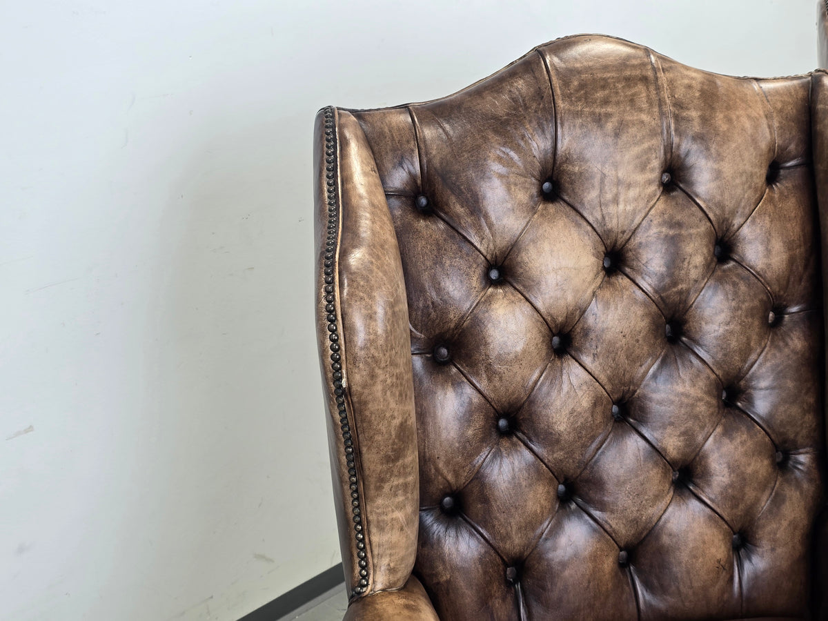 VINTAGE CHESTERFIELD SESSEL Antik Leder Tv Kaminzimmer Sessel