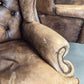 VINTAGE CHESTERFIELD SESSEL Antik Leder Tv Kaminzimmer Sessel