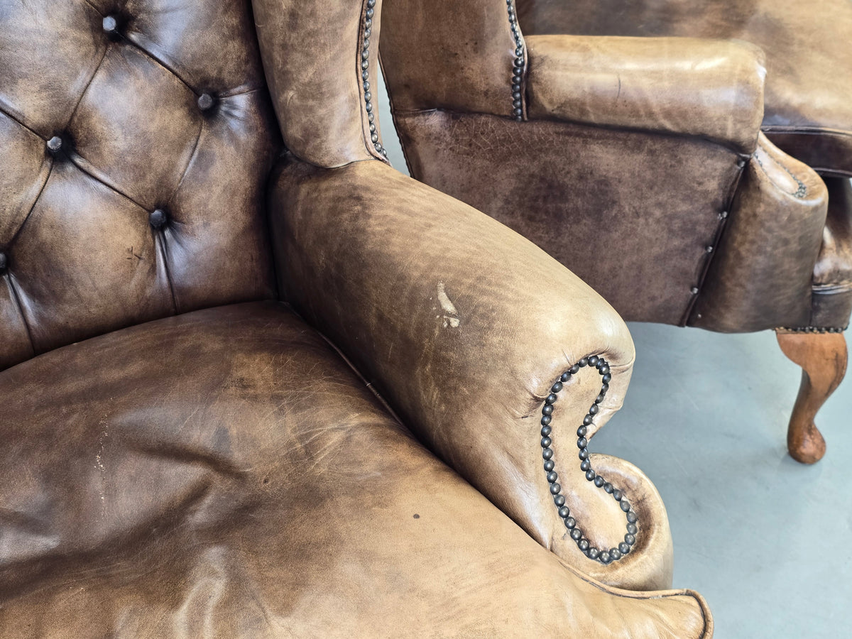 VINTAGE CHESTERFIELD SESSEL Antik Leder Tv Kaminzimmer Sessel