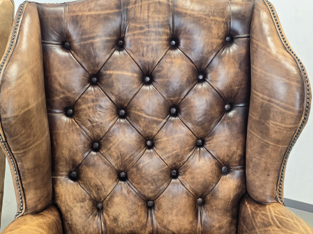 VINTAGE CHESTERFIELD SESSEL Antik Leder Tv Kaminzimmer Sessel