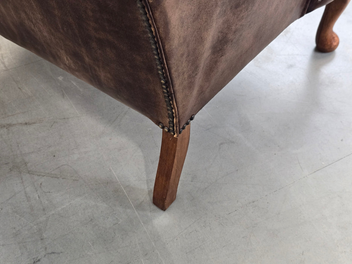 VINTAGE CHESTERFIELD SESSEL Antik Leder Tv Kaminzimmer Sessel