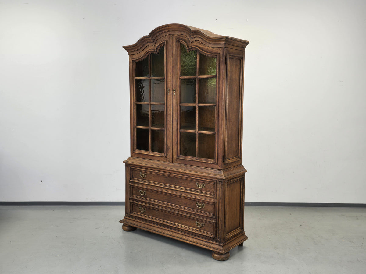 VINTAGE VITRINE Massiv Schrank Kommode Barock Stil Aufsatzschrank