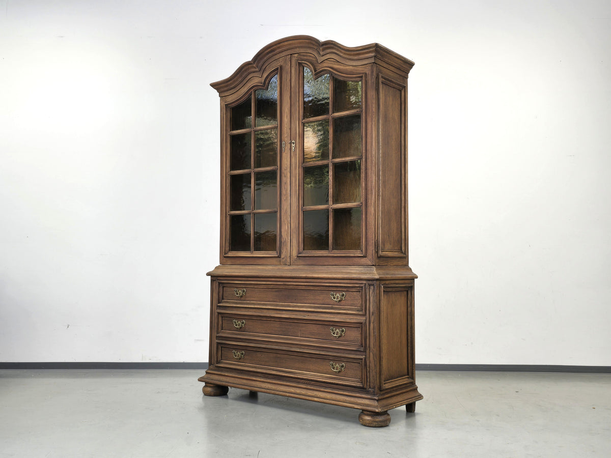 VINTAGE VITRINE Massiv Schrank Kommode Barock Stil Aufsatzschrank