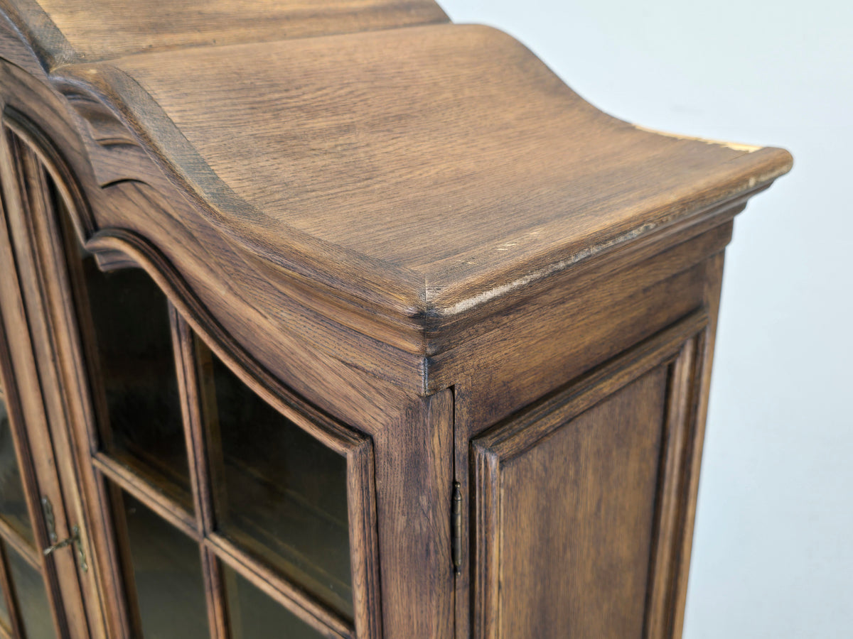 VINTAGE VITRINE Massiv Schrank Kommode Barock Stil Aufsatzschrank