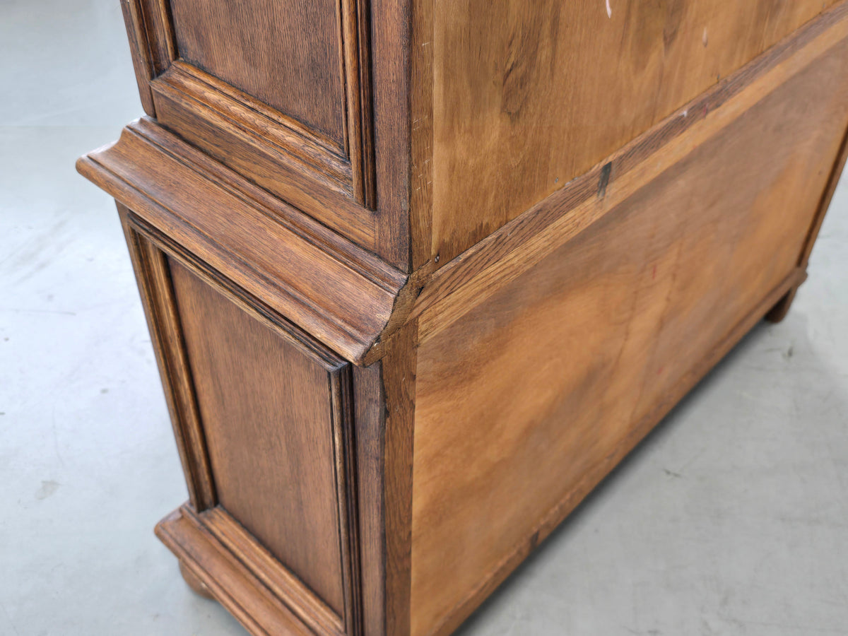 VINTAGE VITRINE Massiv Schrank Kommode Barock Stil Aufsatzschrank