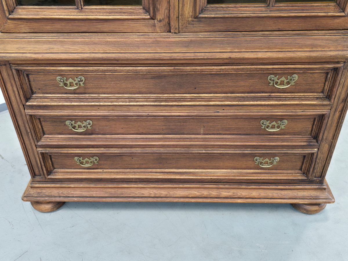 VINTAGE VITRINE Massiv Schrank Kommode Barock Stil Aufsatzschrank