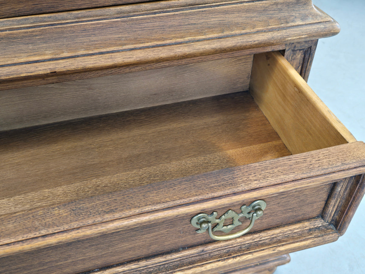 VINTAGE VITRINE Massiv Schrank Kommode Barock Stil Aufsatzschrank