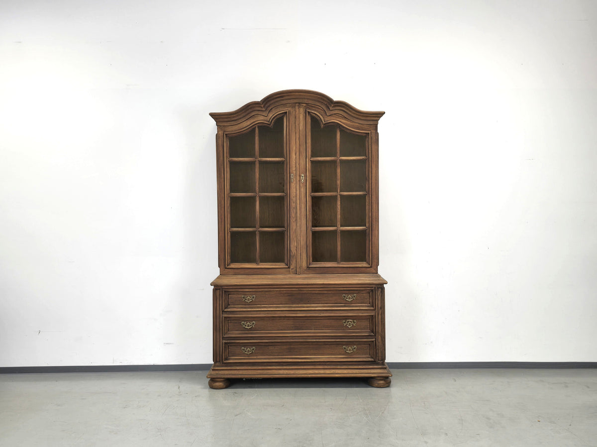 VINTAGE VITRINE Massiv Schrank Kommode Barock Stil Aufsatzschrank