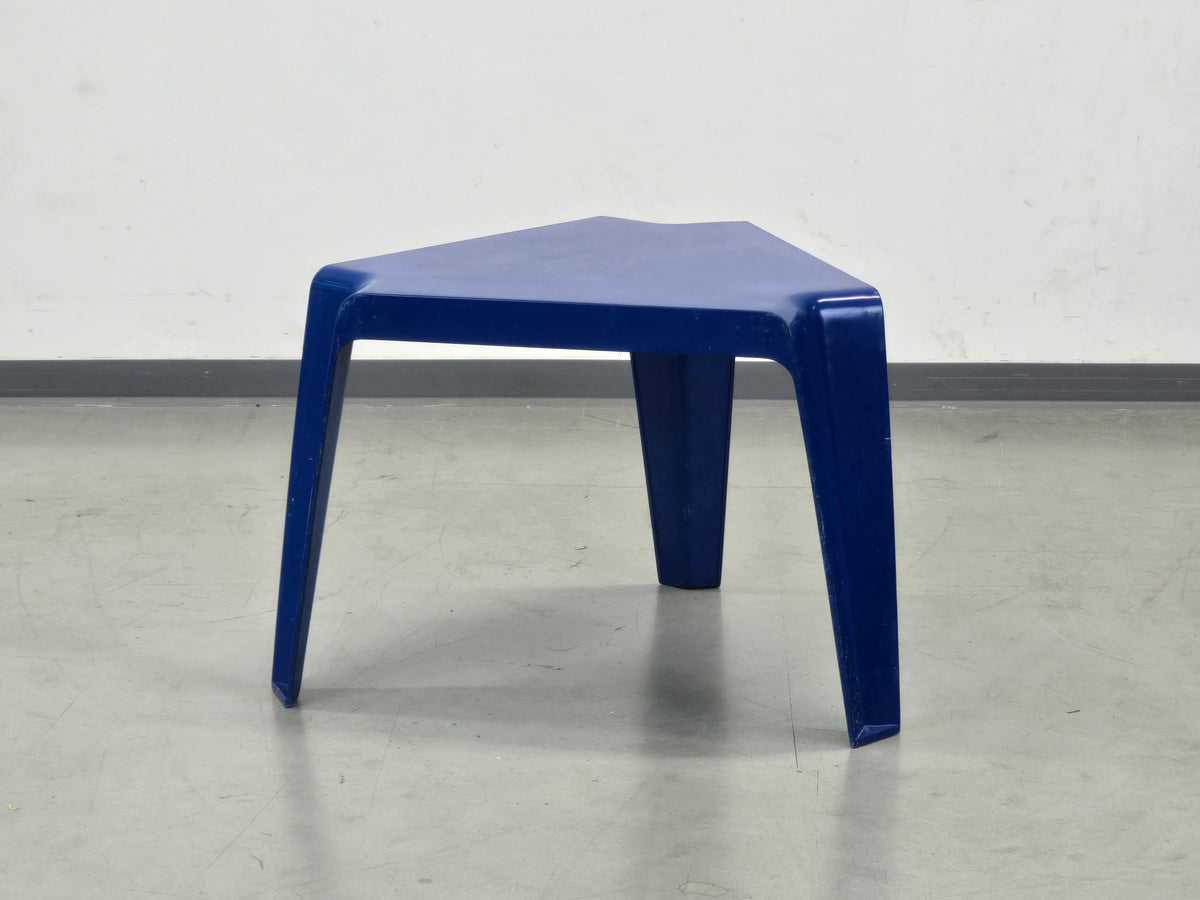 BOFINGER BEISTELLTISCH Helmut Bätzner Hocker GFK Space Age 70er Vintage Blau