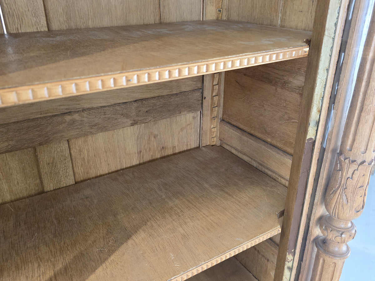 VITRINESCHRANK EICHE Antik Bibliothek Schrank Gründerzeit Vitrine
