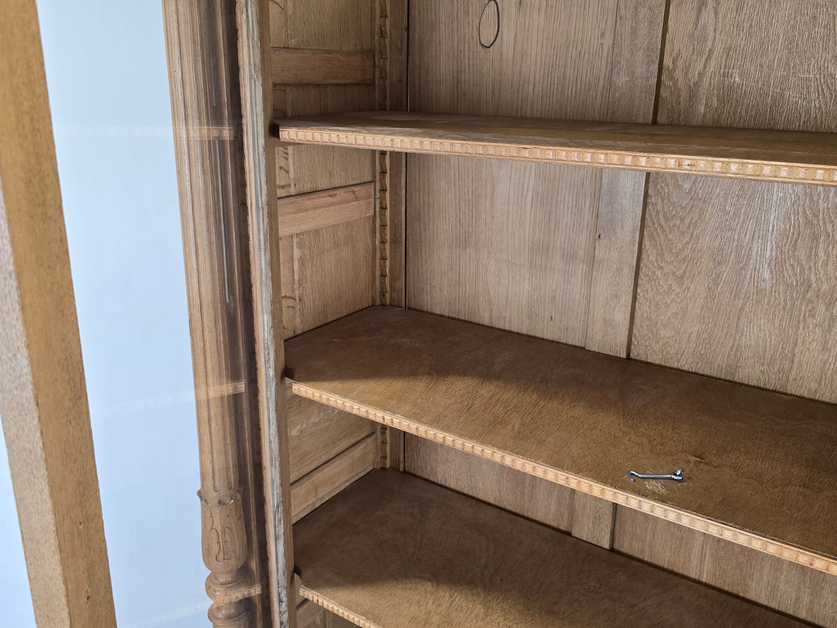 VITRINESCHRANK EICHE Antik Bibliothek Schrank Gründerzeit Vitrine