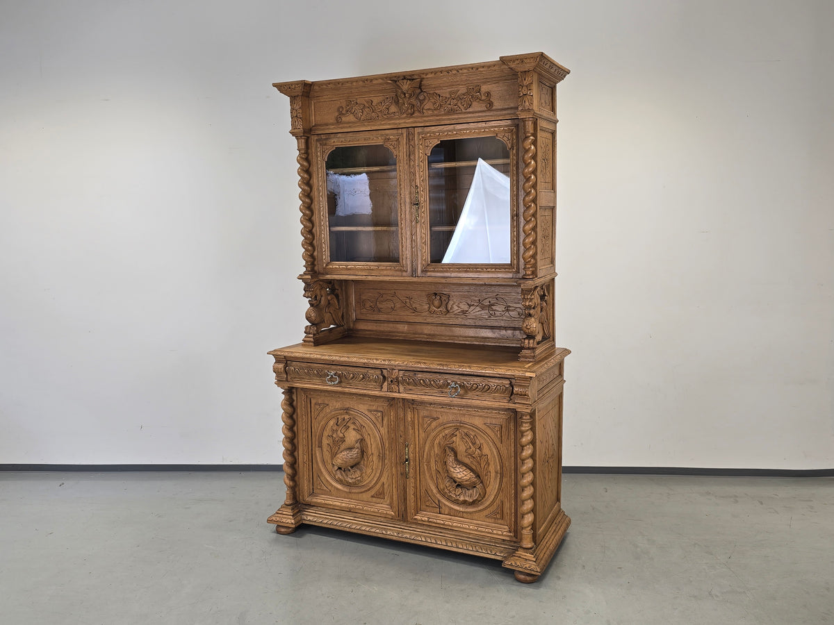 HENRI II BUFFET Antik Eiche Massiv Schrank Gründerzeit Jagdschrank