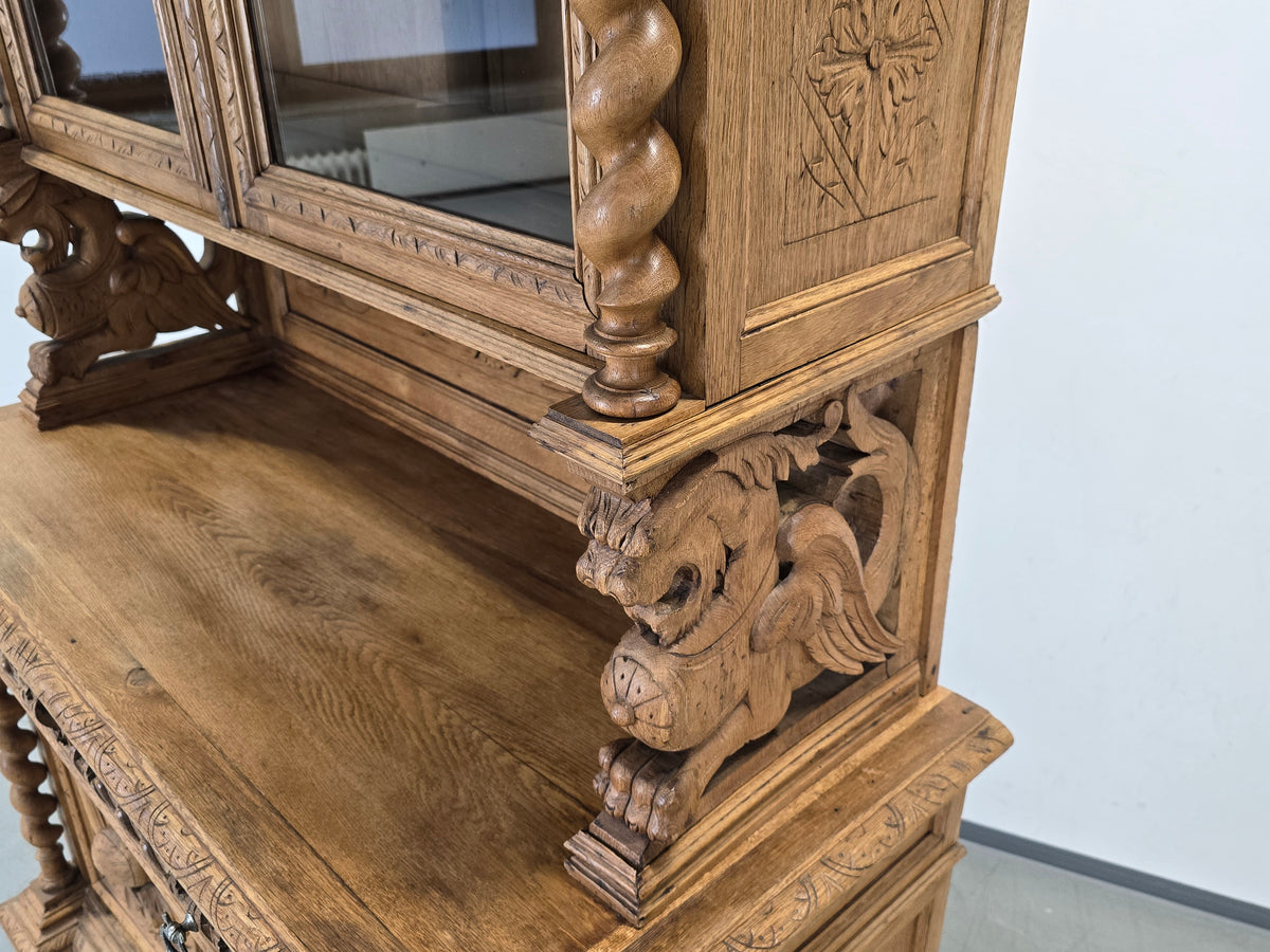 HENRI II BUFFET Antik Eiche Massiv Schrank Gründerzeit Jagdschrank