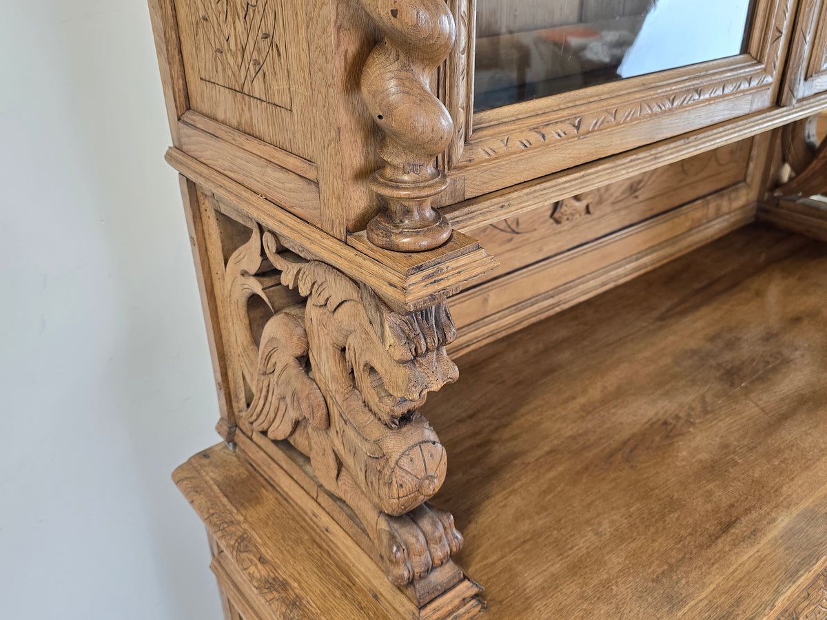 HENRI II BUFFET Antik Eiche Massiv Schrank Gründerzeit Jagdschrank