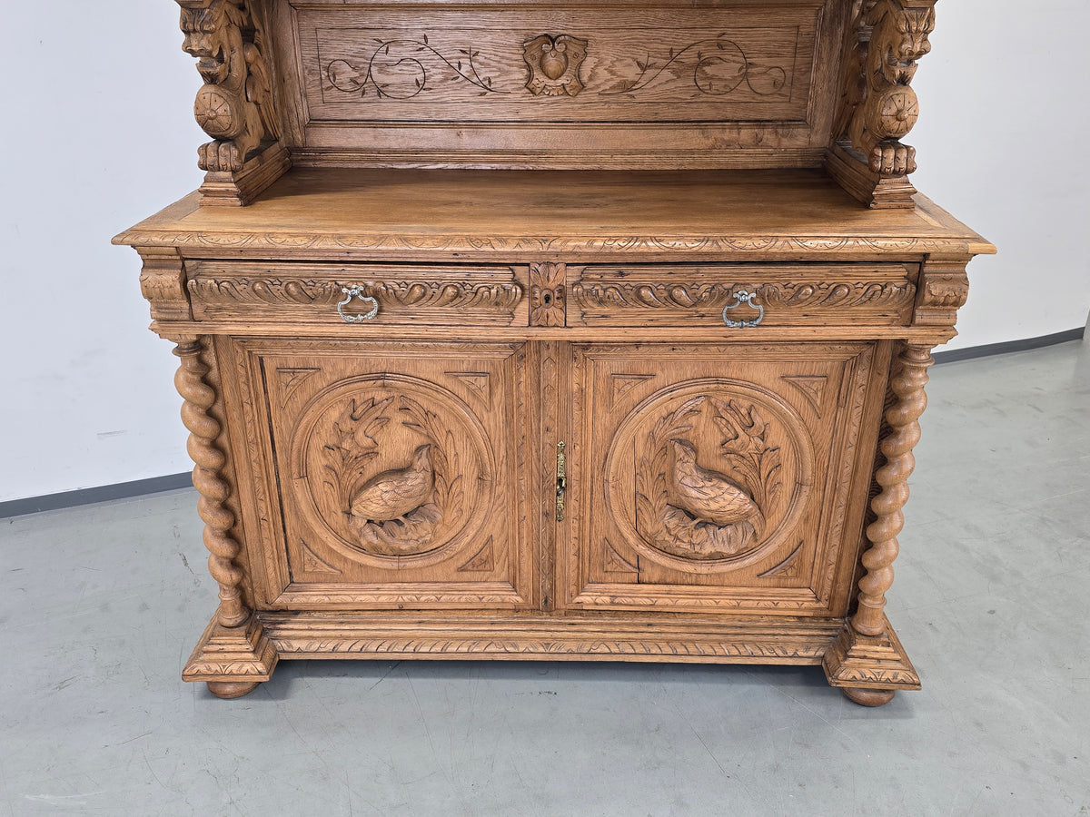 HENRI II BUFFET Antik Eiche Massiv Schrank Gründerzeit Jagdschrank