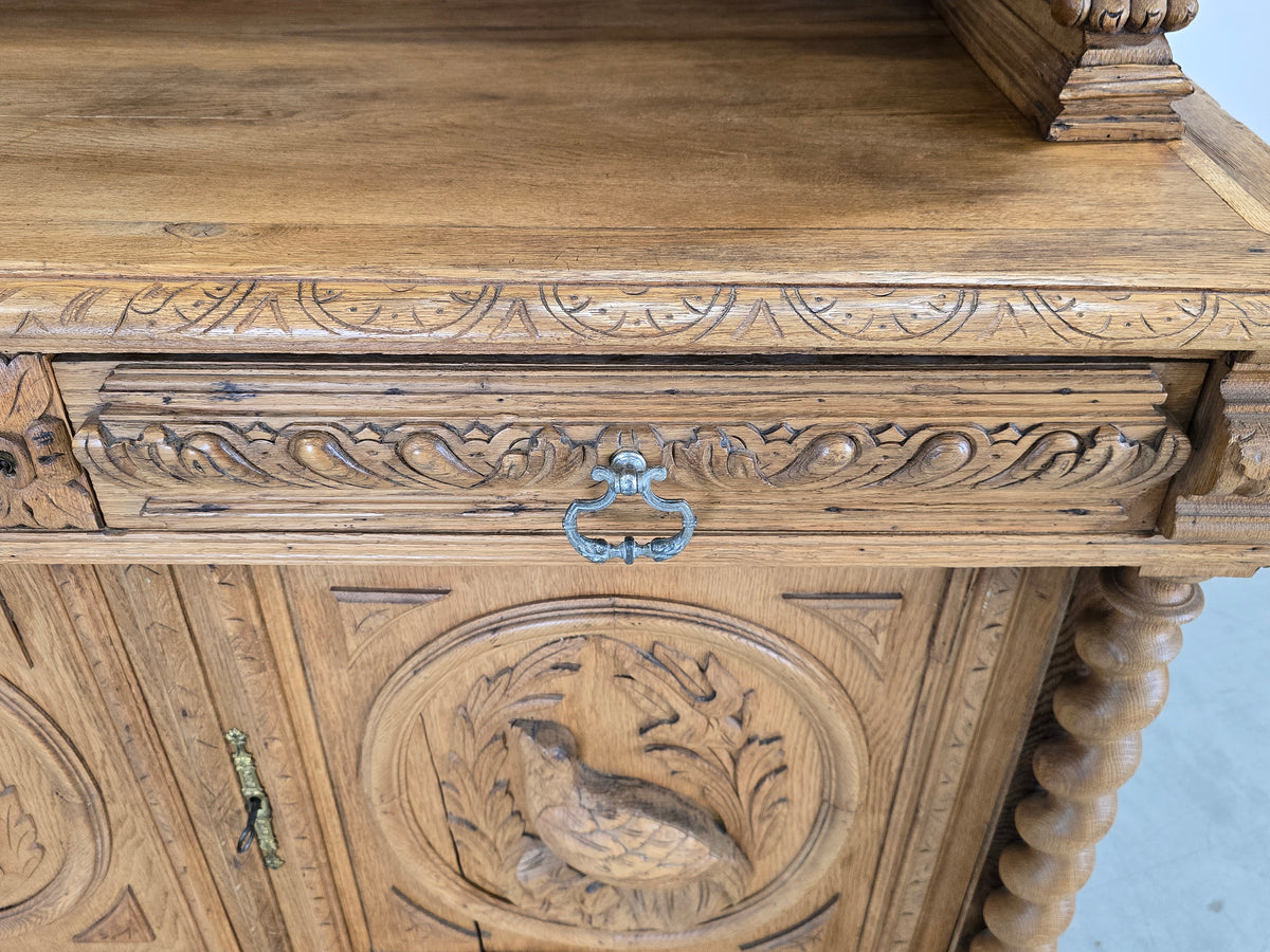 HENRI II BUFFET Antik Eiche Massiv Schrank Gründerzeit Jagdschrank