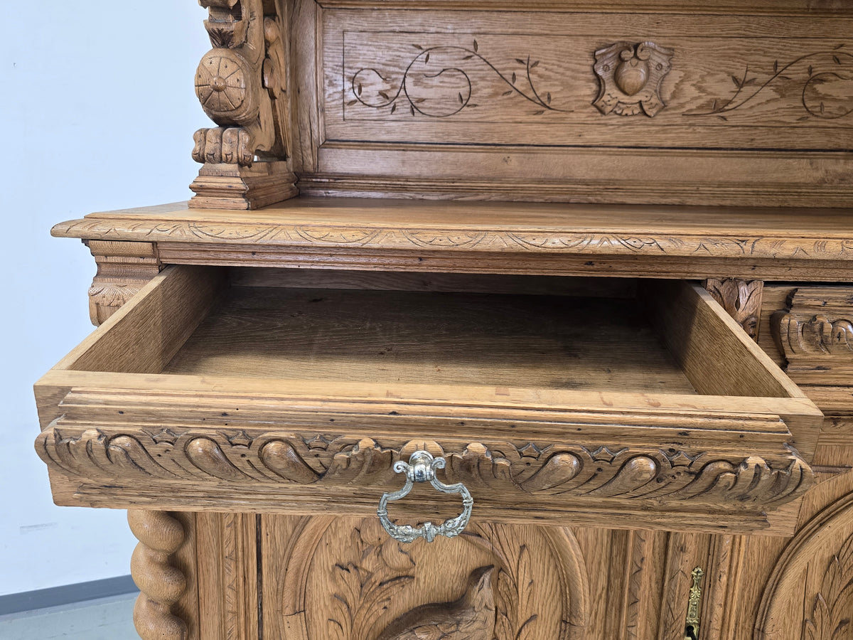 HENRI II BUFFET Antik Eiche Massiv Schrank Gründerzeit Jagdschrank