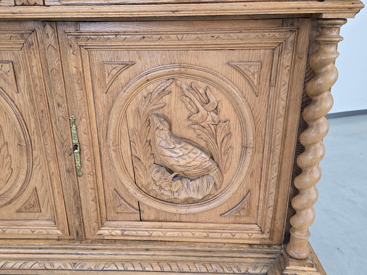 HENRI II BUFFET Antik Eiche Massiv Schrank Gründerzeit Jagdschrank