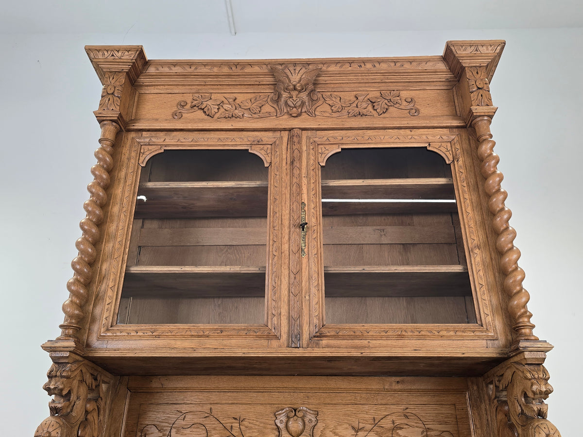 HENRI II BUFFET Antik Eiche Massiv Schrank Gründerzeit Jagdschrank