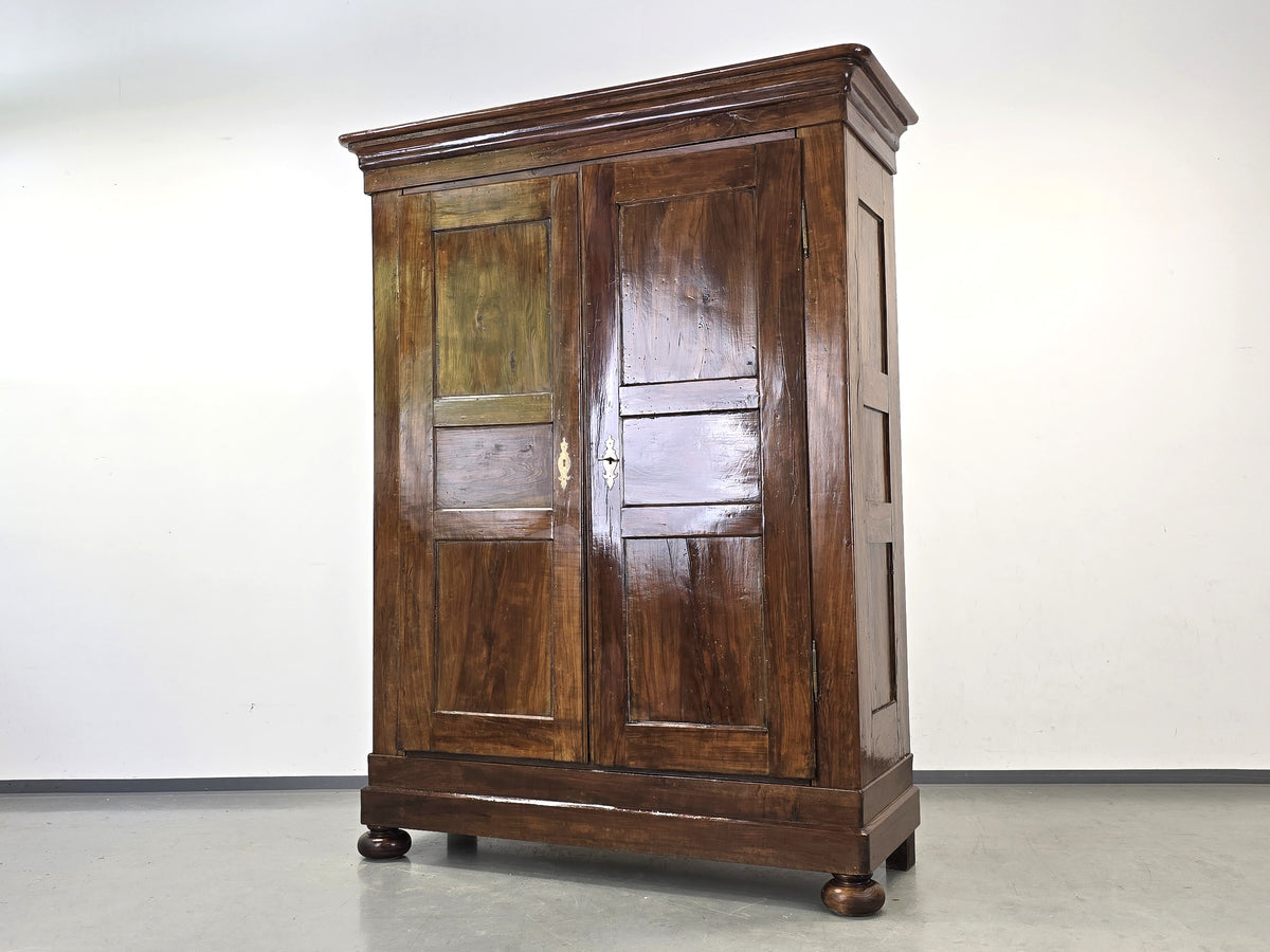 ANTIKER BAROCKSCHRANK Nussbaum Schrank Dielenschrank Kasten Biedermeier