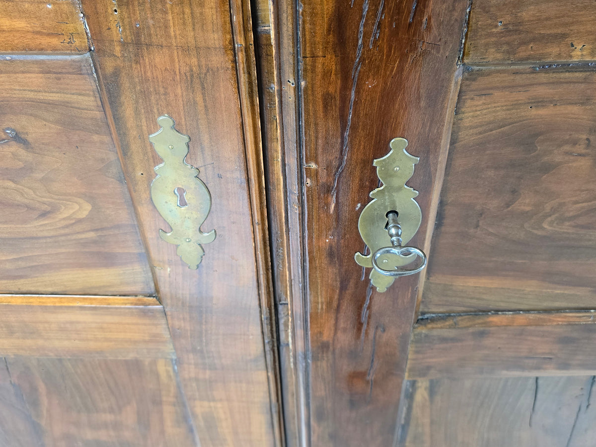 ANTIKER BAROCKSCHRANK Nussbaum Schrank Dielenschrank Kasten Biedermeier