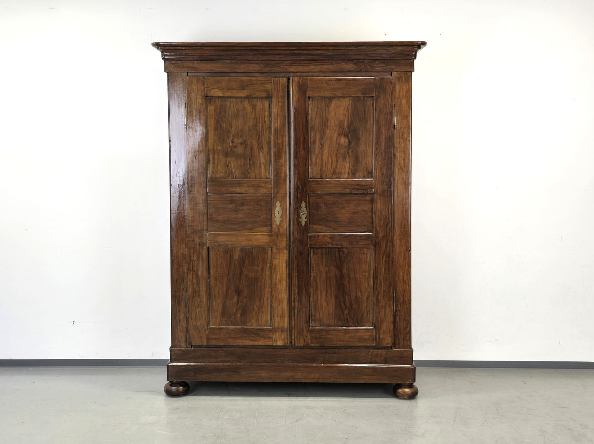 ANTIKER BAROCKSCHRANK Nussbaum Schrank Dielenschrank Kasten Biedermeier